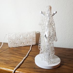 Vintage White Beaded Collar Necklace